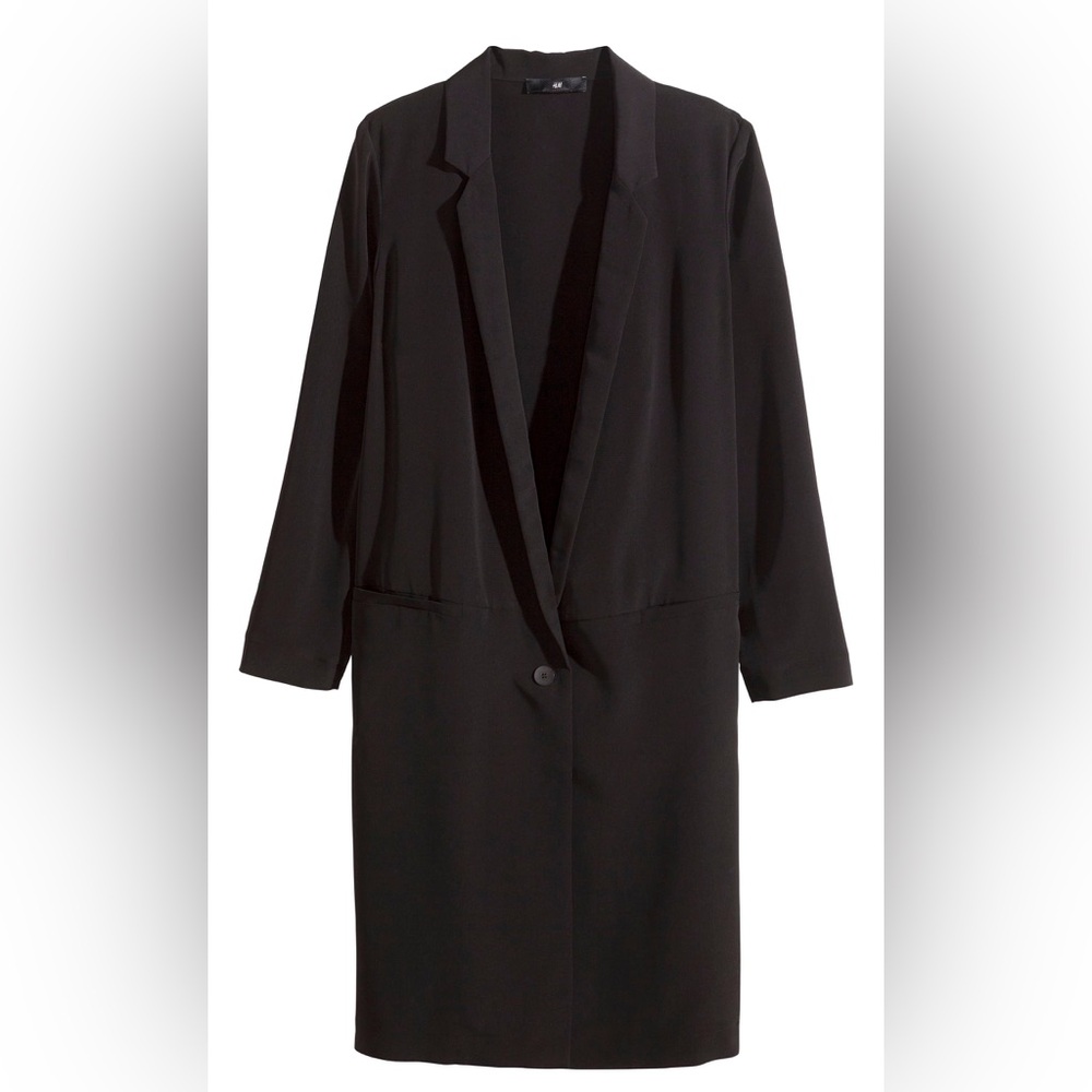 H&M Black Long Blazer Coat
